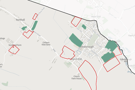 Map Showing The Proposed Sites In Edlesborough & Northall